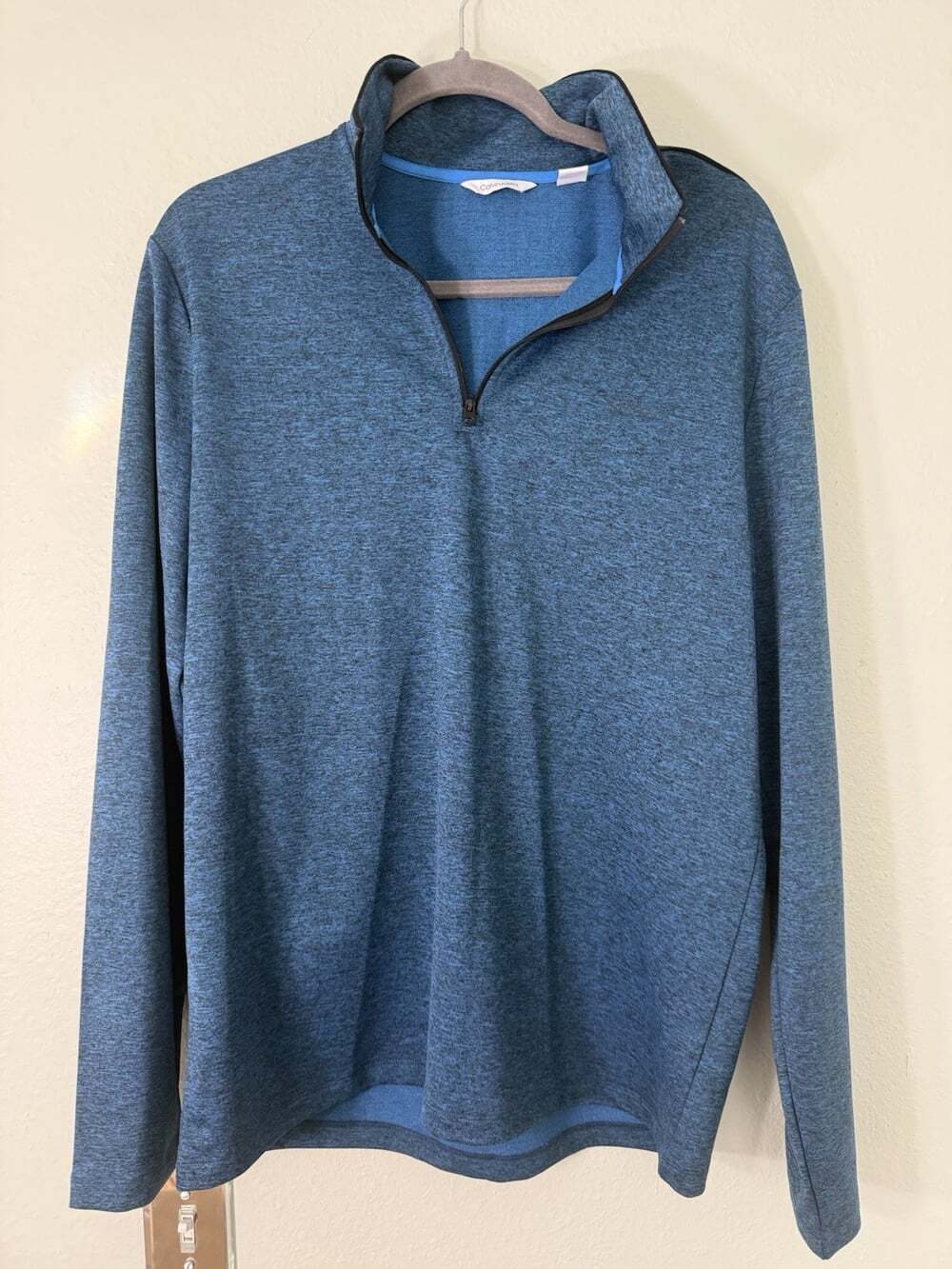 Calvin Klein Men’s 1/4 Zip Pullover - Medium Blue Black
